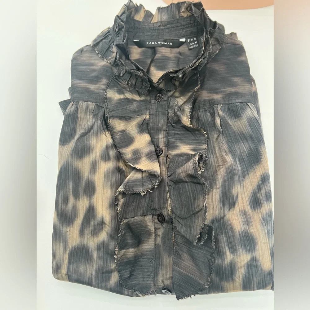 🔴Zara Woman Ruffled Long Sleeves Blouse🔴 - Picture 6 of 6